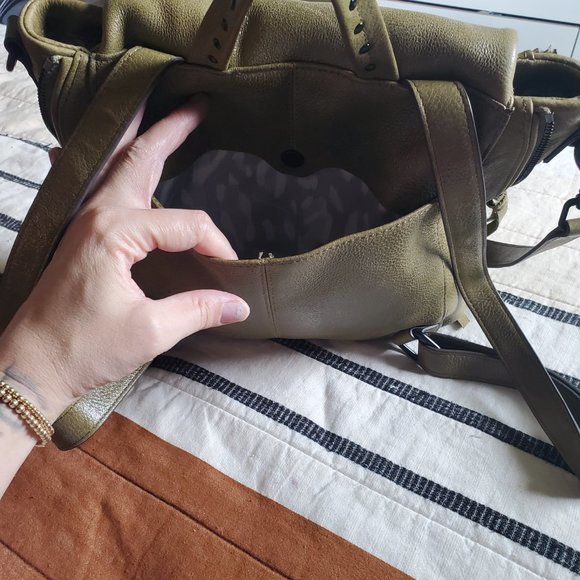 Olive leather Aimee Kestenberg backpack - Picture 7 of 7